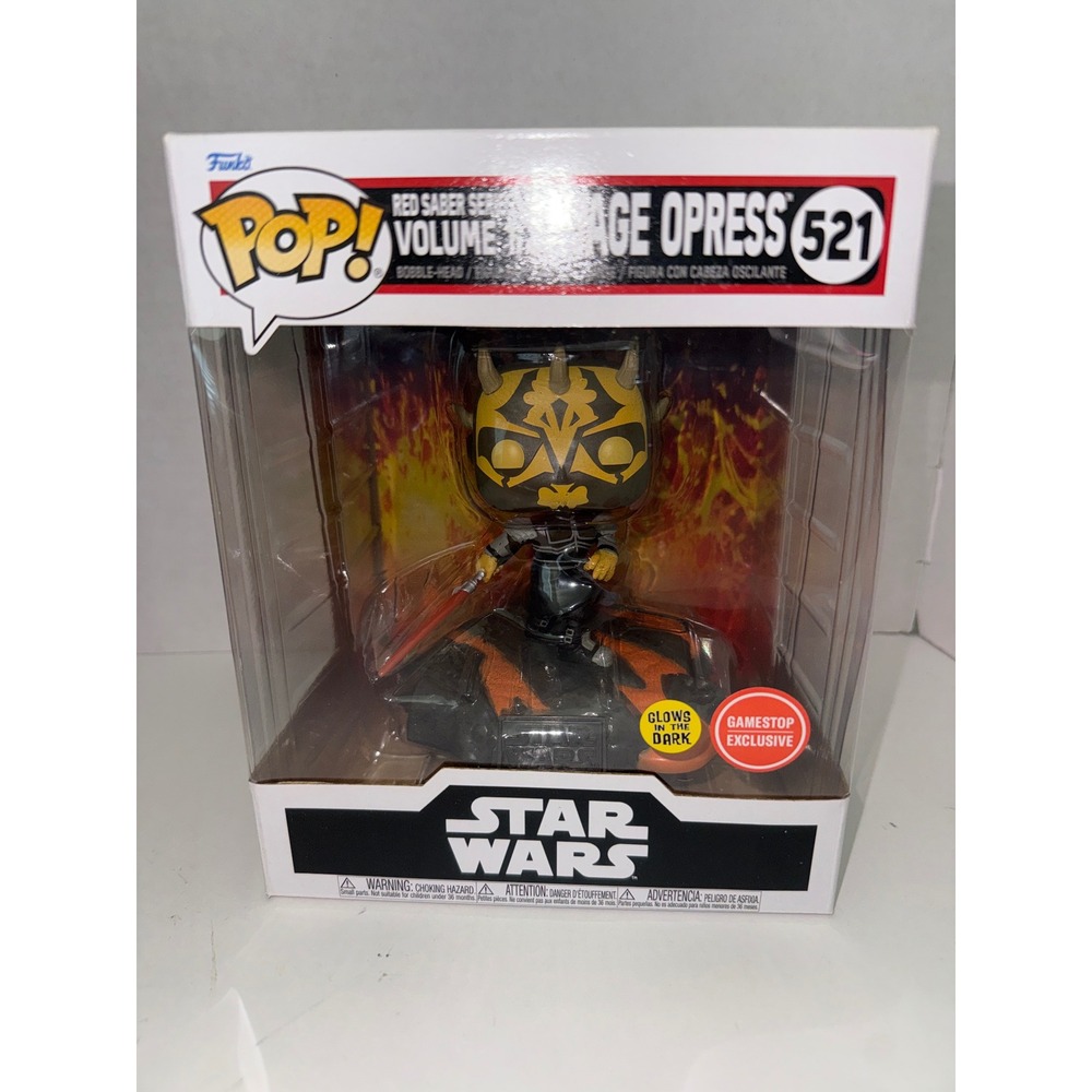 Funko Pop Star Wars Savage Opress 521 Red Saber Series GameStop Exclusive GITD